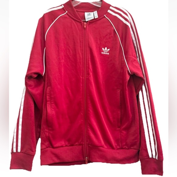 Adidas Originals Men’s Trefoil Track Jacket Red Size Large - Picture 1 of 7
